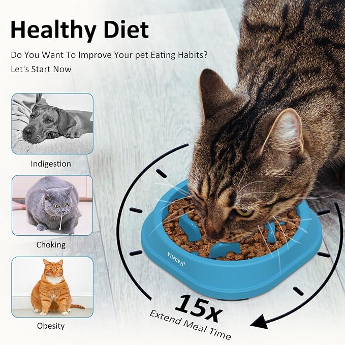 YINEYA 2PCS Anti-Choking Slow Feeder Dog Bowls Small Size Dog, Slow Feeder Cat Bowl, Supplies and Puzzle for Pet - Image 3