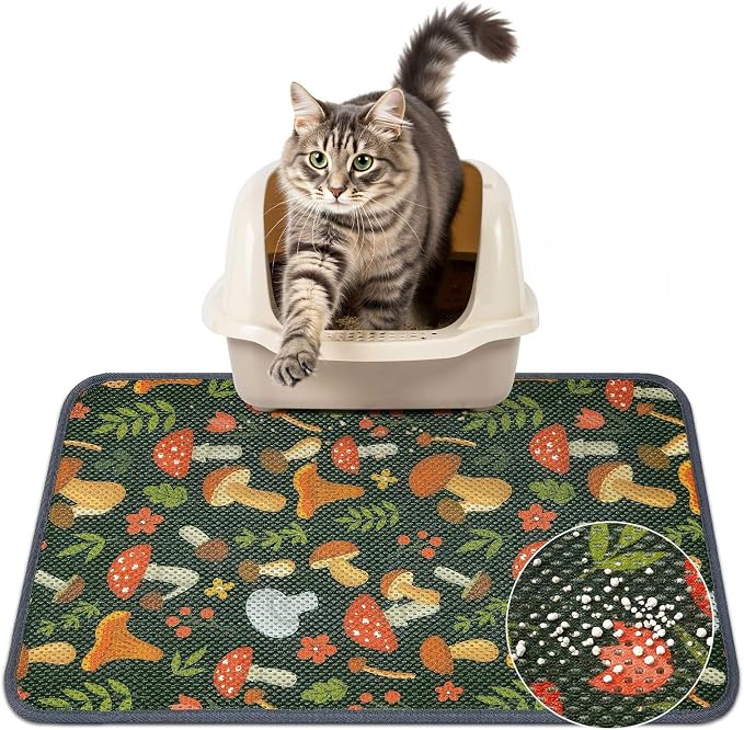 Unicorn Catcher 24"x15" Cat Litter Mat Machine Washable Litter Trapping Pad | Kitty Paw Friendly Padding With Breathable 3D Air Mesh Technology And A Non-Slip Base To Keep Home Floors Debris-Free by UnicornCatcher