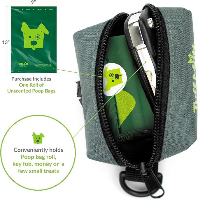Tuff Mutt Dog Poop Bag Holder with Velcro Attachment - Durable Fabric Poop Bag Dispenser for Leashes - Includes Starter Roll for Easy Cleanup (Pack of 3) - Image 9