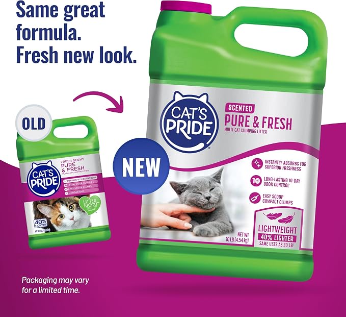 Cat's Pride Pure & Fresh Lightweight Scented Clumping Litter 10lb - Image 2
