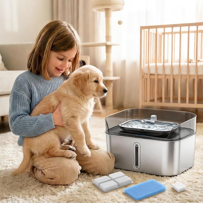 4 Pack Dog Water Fountain Filter Replacement Fit for Sharlovy W10 Pro | Pet Water Filter & Sponge Filter for Sharlovy W10 Pro, 2 Months Set Easy-Swap for Dogs and Cat Fountain - Image 9