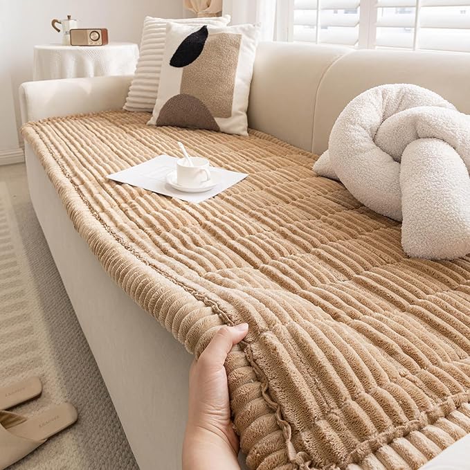 Couch Cover for Dogs Washable, Non-Slip Pet Couch Covers for Sofa, Fuzzy Dog Couch Cover Blanket for Furniture Protector (Z-Camel, 27.6" x 70.9"/70 x 180cm) - Image 7