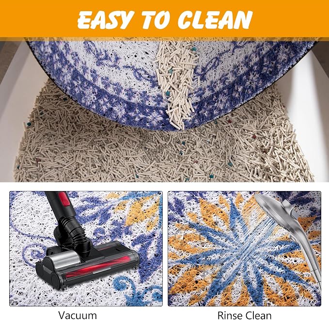 ondware Cat Litter Mat 20 x 15 in, Waterproof Non-Slip, Washable | Traps scattered litter, soft PVC mesh, paw-friendly, easy rinse clean, helps keep floors tidy - Image 6