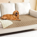 Smiry Waterproof Reversible Pet Couch Covers for Dogs | Pet Friendly, Soft Fabric, Washable Sofa Furniture Protector for Dogs Cat Kids, Checkered (30"x90", Camel/Beige) by Smiry