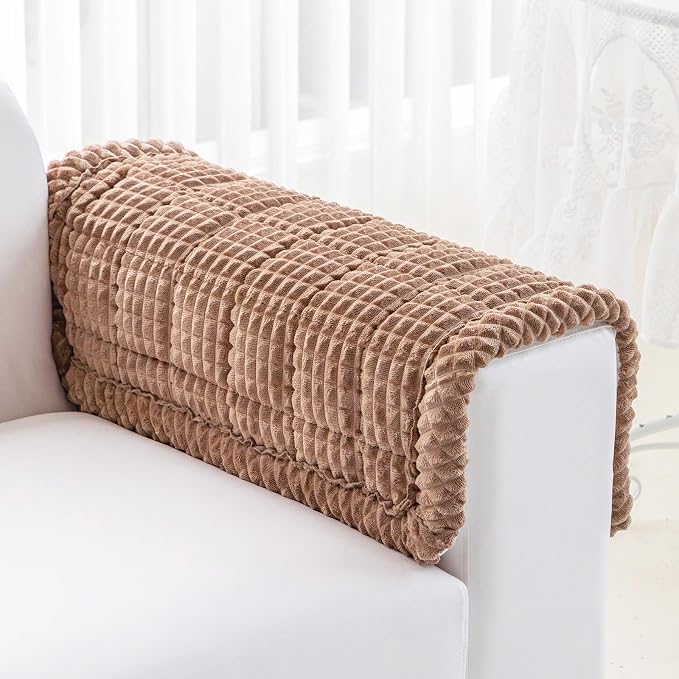 Couch Cover for Dogs Washable, Non-Slip Pet Couch Covers for Sofa, Fuzzy Dog Couch Cover Blanket, Thick, Soft, Plush Couch Cushion Covers for Sofa Protector (Coffee, 27.6" x 27.6"/70 x 70cm) by Disayu