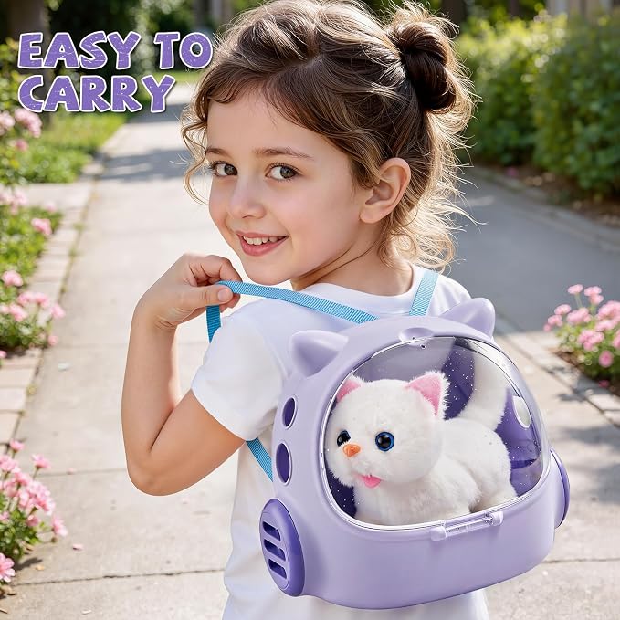 Cat Toys for Kids Girls 3 4 5 6 Year old, Interactive Toy Cat with Walking and Meowing, Electronic Robot Stuffed Cat, Pretend Play Toys for Toddler 3-5 6-8, Idea Birthday Gifts for 5 Year old Girls - Image 5