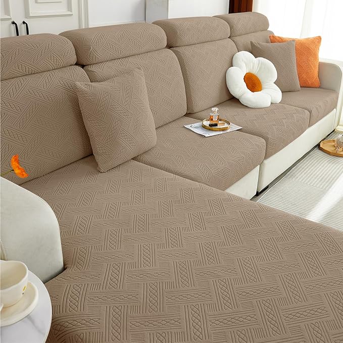 hyha Individual Couch Cushion Covers, Sofa Seat Cushion Covers Washable | Stretch Dog Couch Cover, Elastic Bottom, Anti-Slip Furniture Protector, Ideal For Pets & Kids, Durable Sofa Slipcover, Large by hyha