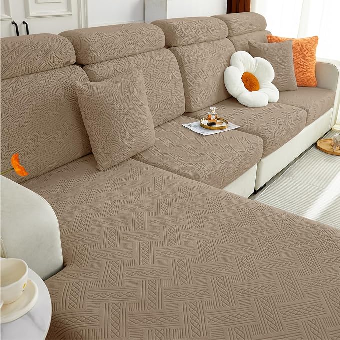 hyha Individual Couch Cushion Covers, Sofa Seat Cushion Covers Washable | Stretch Dog Couch Cover, Elastic Bottom, Anti-Slip Protector, Ideal For Pets & Kids, Durable Sofa Slipcover, Back Cover L by hyha