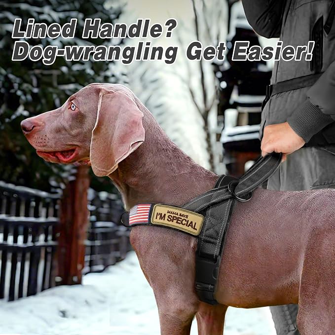 Forestpaw No Pull Dog Harness with Large Handle,Comfortable,M,Black | Adjustable Fits Chest 23-28",28-50 lbs,Slip On,Quick Release Buckle,Easy Control,Soft Padded,for Medium Dogs Walking Training - Image 3