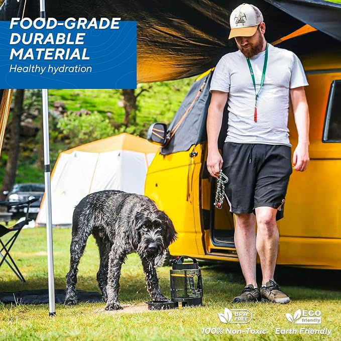 lesotc Portable Dog Travel Water Bottle, 77oz Large Travel Water Bowl for Dogs Camping Hiking Beach Hunting Essentials, Big Pet Bottles Bowl Water Dispenser for On The Go Park Car Walking Accessories - Image 3