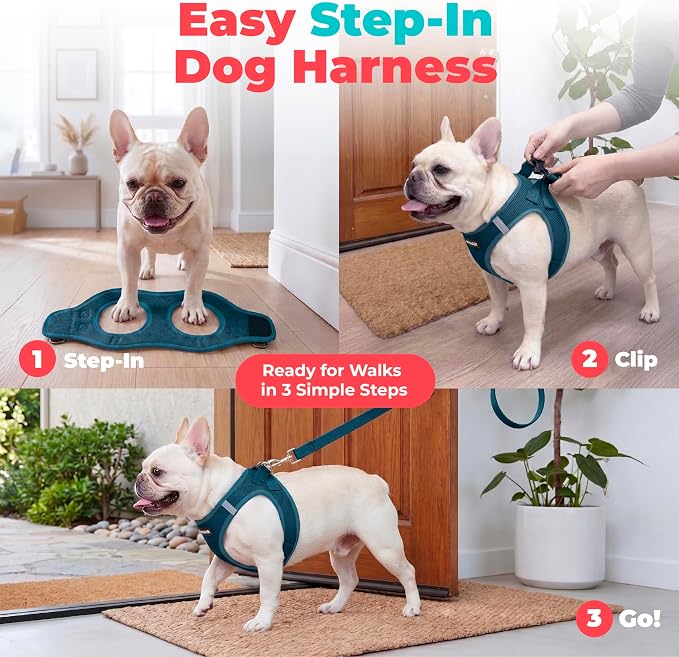 Voyager Step-in Air Dog Vest Harness - Blue, XXX-Small | 11 - 12" in Chest, Reflective Bands, All Weather Breathable Air Mesh, Cats Compatible, Lightweight, Fast Drying - Image 3