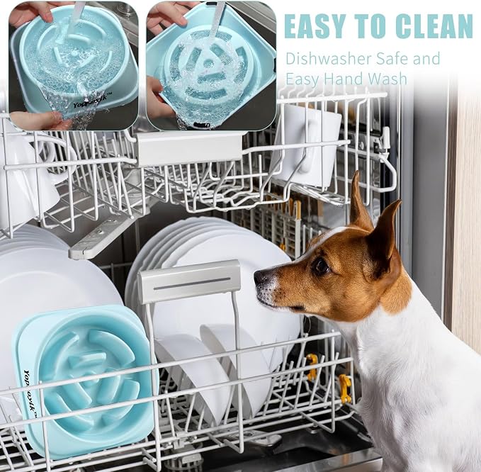 Slow Feeder Dog Bowls for Medium Dogs & Cats | Non-Slip Base, Anti-Choking Design, Reduces Bloating & Overeating, Easy to Clean, 1.5-2 Cups - Image 6