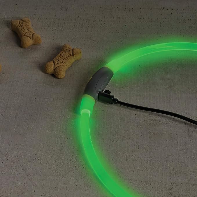 Nite Ize NiteHowl Rechargeable LED Safety Necklace - Dog Light for Dog-Walking Gear - Weather-Resistant Design - 5 Hours Runtime - Cut to Fit from 12” to 27” - Green - Image 9