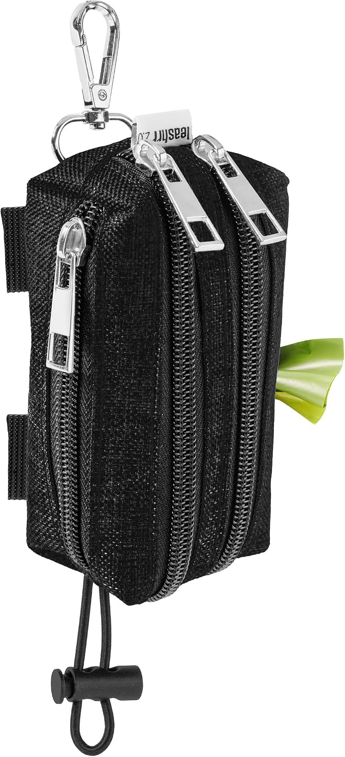 Dog Poop Bag Holder for Leashes and Treat Holder with 3 Waterproof Pouches | Poop Bag Dispenser for Pet Waste Bags and Walking Accessories + 1 Free Roll by Leashrr20