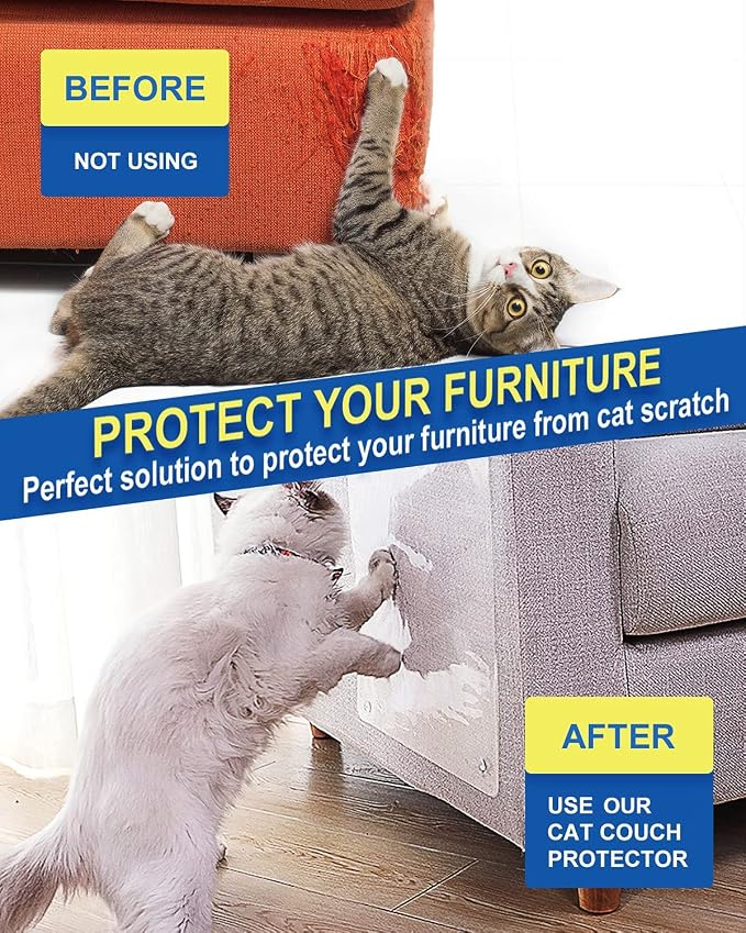 10 PCS Cat Scratch Furniture Protector - Specially Designed for Leather Furniture, Cat Couch Protector Scratching Deterrent, Strong Adhesion, No Residue (16PCS) - Image 2