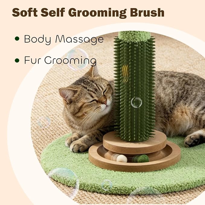 37.4'' Tall Cat Scratching Post,Cat Toys,Scratcher Tree for Indoor | Natural Sisal,Climbing Pole Full Body Stretching,Artificial Flower,Stable Tower,Interactive Toy,Self Groomer - Image 5