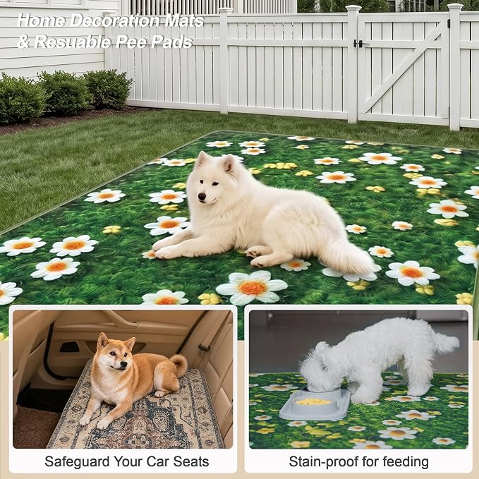 Washable Pee Pads for Dogs, Reusable Puppy Potty Training Pads, Ultra-Absorbent Thick Waterproof Leak-Proof Non-Slip Pads & Mat for Crate, Playpen, Floor, Whelping & Housebreaking , 2 Pack 36"x72" - Image 2