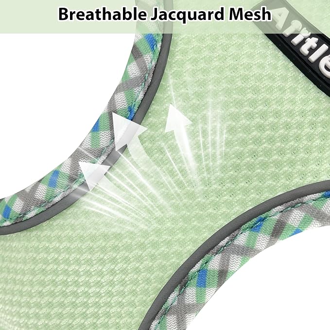 Teacup Puppy Harness with Leash, Escape-Proof Design, Sage S | No Pull Step-in Dog Vest Harness, Breathable Mesh, Reflective Design with Magic Tape, Outdoor Use for Poodles, Pomeranians - Image 8