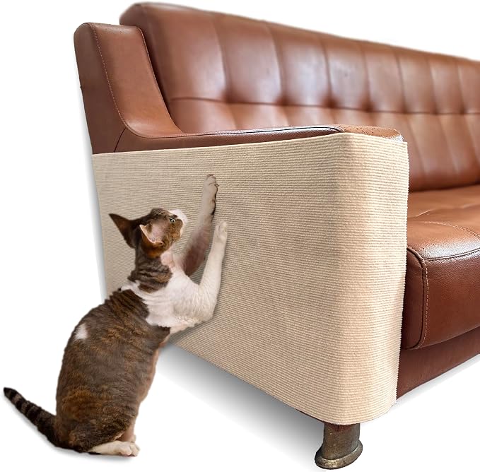 Self Adhesive Cat Scratch Mat to Protect Furniture from Claws Scratching | 16 x 78 in Couch Corner Protector,Customizable Size Scratch Pad by DOZZOPET