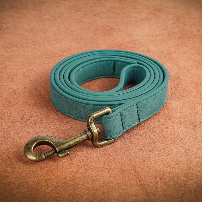 Didog PU Leather Dog Leash for Small Dogs, 5/8in x 4ft, Green | Soft Grip Full Control, Easy Clean, Metal D-ring for Poop Bag Holder, Tangle-Free 360° Swivel Clasp, for Walking & Training - Image 8