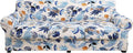 hyha Stretch Couch Covers, Sofa Cover for 3 Cushion Couch Pet Friendly | Floral Pattern, Printed, 4 Pieces, 3 Separate Cushion Sofa, Durable Anti-slip Washable Protector with Elastic Bottom for Dogs by hyha