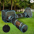 Outdoor Cat Enclosure, 9.45 ft Pop-Up Cat Tent with Tunnel Kit | 4-Piece Kit with 2 Tunnels, 33.86 x 11.81 in Tubes, Breathable Mesh, Pop-Up Setup, Storage Bag, DIY Layouts, Cats by GINDOOR