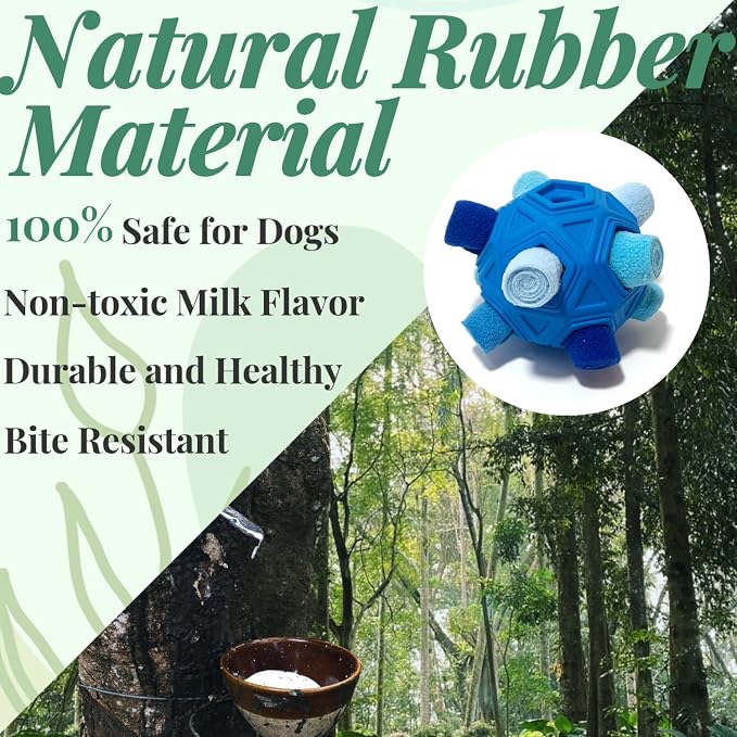 Interactive Snuffle Ball for Dog Toys Unbreakable Upgrade Ball Toy | Dog Puzzle Toys Foraging Snuffle Mat Puppy Dog Treat Dispenser Slow Feeder Toys for Small Medium Large Dog (Blue) - Image 2