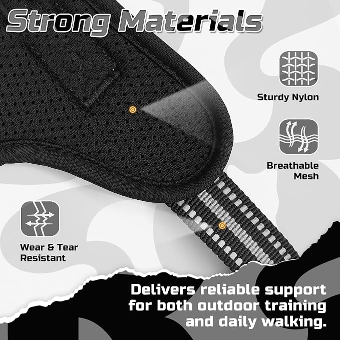 rabbitgoo Tactical Dog Harness for Medium, No Pull Military Service Vest | Molle & Handle, Heavy Duty, Adjustable, Reflective Straps, Easy Control for Training Walking, B&W Geometric, Medium - Image 5