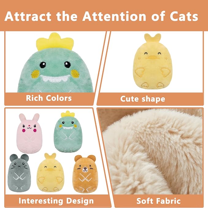 5pcs Catnip Toys, Funny cat Toy, bite Resistant cat Toys | Indoor Cartoon cat Toys for cat,cat chew Toys - Image 4