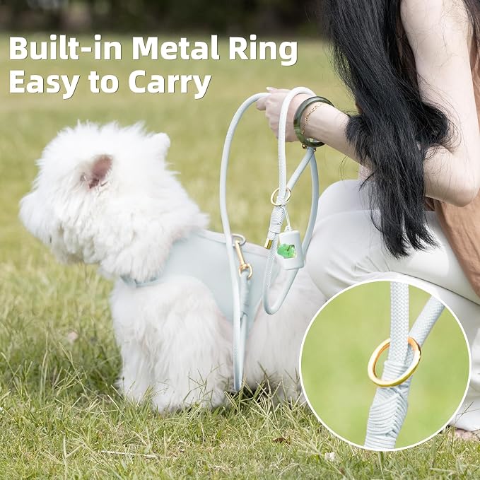 5FT Dog Leash 5/16 inch Puppy Cat Rope Lead | Light Blue, with Anti-tangle Swivel Clip, Comfortable Non-slip Grip Handle, Ideal for Daily Walks, for Small Medium Dogs - Image 5