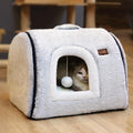 cat Bed cave-cat beds for Indoor Cats,Soft and Comfortable Cute Pet Bed，cat House,with Removable Washable Cushioned Pillow,Enclosed cat Bed,Kitty pet hut、Hideaway,Small Large Dog Tent (Grey) by Unknown