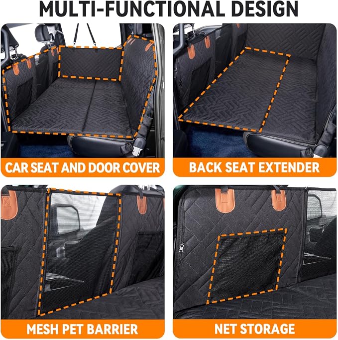 YJGF Hard Bottom Dog Car Seat Cover for Full-Size Trucks,Back Seat Extender | Strong Support,More Rest Space,Waterproof, Scratch Resistant,Car Seat Protector,Dog Hammock for Full-Size Truck - Image 4