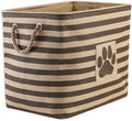 Bone Dry Pet Storage Collection Striped Paw Patch Bin, Large Rectangle, Brown by BoneDry