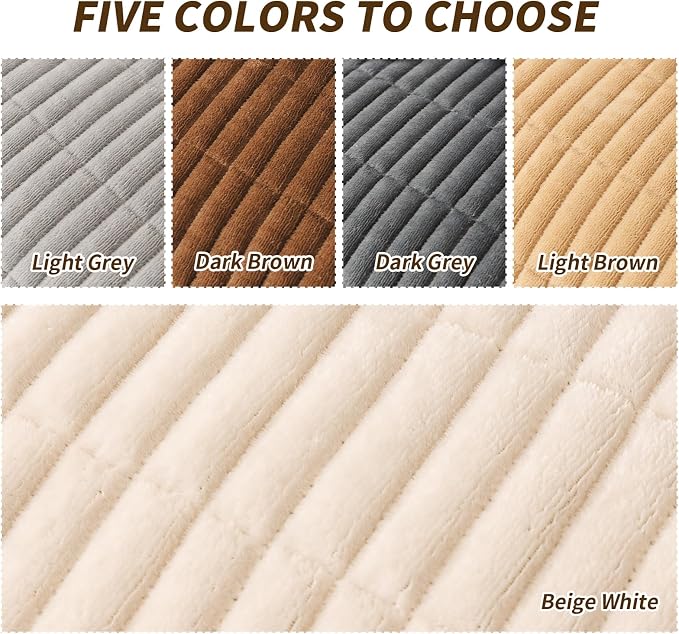 Couch Covers for Dogs, Velvet Dog Couch Cover, Pet Couchs Covers for Backrest & Armrest, Couchs Protector for Dogs, Sofa Cover for Pets Washable(1PC,Beige White,27.6"×27.6",Single Seater) - Image 5