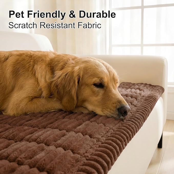 Smiry Couch Cover for Dogs, Non Slip Washable Sofa Protector for Pets | Soft Furniture Cover for Leather & Fabric Couches, Cozy Protect Against Fur, Dirt & Messes, Pet Friendly, 35.4"x35.4" - Image 3