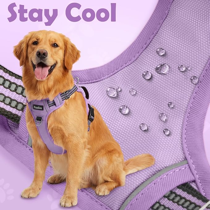 Dog Harness No Pull, Adjustable Pet Vest Harness, Super Soft Material with Vertical Handle Easy Control, Reflective Night Walking, 2 Leash Clips for Small Sized Dogs, Purple, S - Image 6