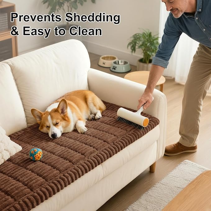 Smiry Couch Cover for Dogs, Non Slip Washable Sofa Protector for Pets | Soft Furniture Cover for Leather & Fabric Couches, Cozy Protect Against Fur, Dirt & Messes, Pet Friendly, 35.4"x82.7" - Image 7