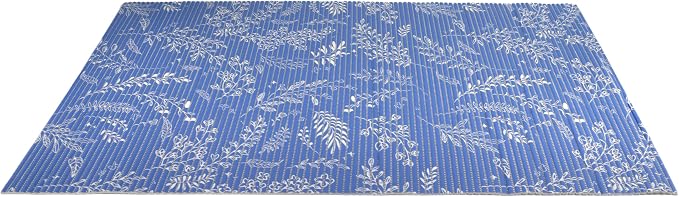 Fresh Kitty Durable XL Jumbo Foam Litter Mat – Phthalate and BPA Free, Water Resistant, Traps Litter from Box, Scatter Control, Easy Clean Mats – Blue Floral 40" x 25" - Image 3