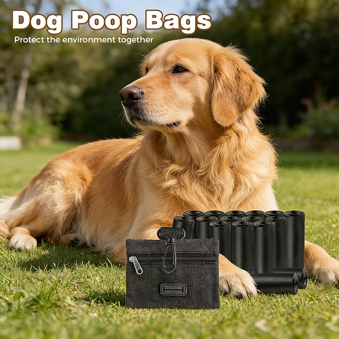 Charmount 200 Pack Dog Poop Bags Rolls with Zippered Pouch Dispenser Holder | Extra Thick Leak-Proof Unscented Waste Bags, Coreless Easy Load for Small to Large Dogs - Image 8