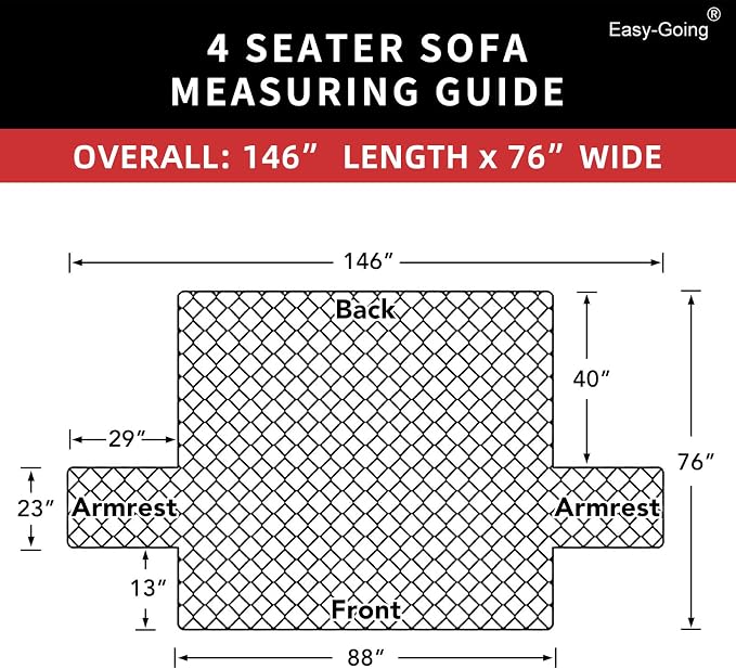 Easy-Going Reversible Couch Cover, 4 Seater Sofa, Brown/Brown | XX-Large Sofa, Washable Slipcover For Dogs, Water Resistant Mat, Living Room, Non-Slip Sofa Cover, Pet Friendly - Image 6
