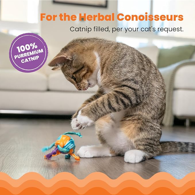 Catstages Catnip Tons of Tails – Interactive Catnip Dental Chew Toy for Cats with Rope, Ribbon & Cotton for Batting, Chasing & Chewing - Image 3