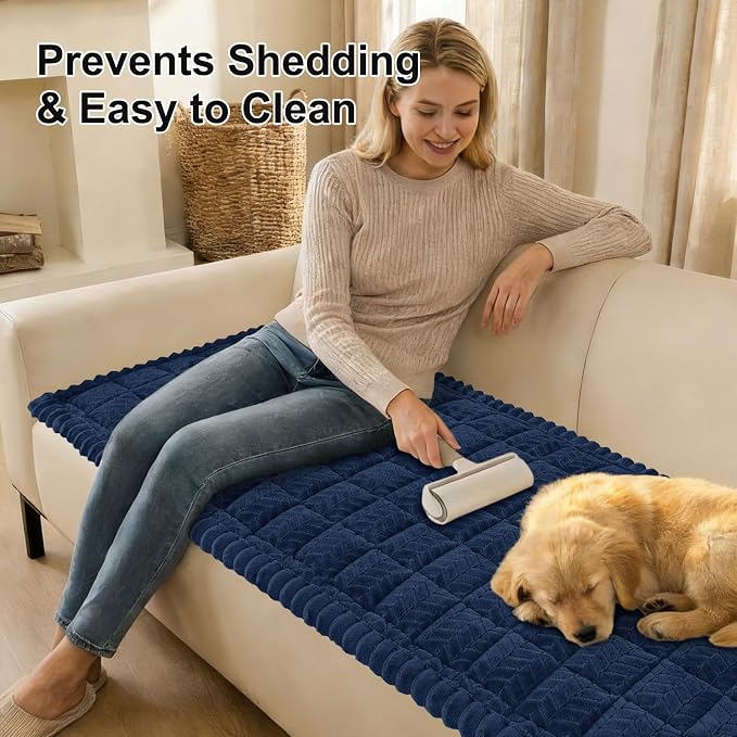 Smiry Couch Cover for Dogs, Non Slip Fuzzy Pet Sofa Covers Washable | Sofa Slipcovers for 2 Cushion Couch, Soft Thick Furniture Protector for Cats Dogs, Against Fur, Dirt, Scratch (27.6"x47") - Image 3