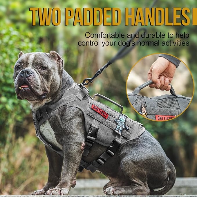 OneTigris Tactical No Pull Dog Harness for Small Dogs, Mesh Design Service Dog Vest Breathable Military Dogs Molle Vests with Handles, Harness for Walking Hiking Training - Image 2