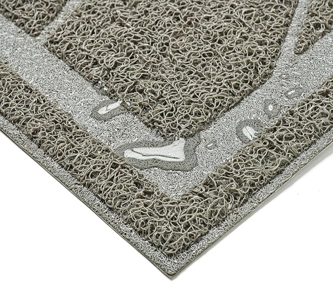 Cat Litter Box Mat, Kitty Premium PVC Pad, Durable Trapping Rug, Phthalate Free, Urine-Resistant, Scatter Control, Mosaic, L 35 x 23 Inch, Cadet Grey - Image 3