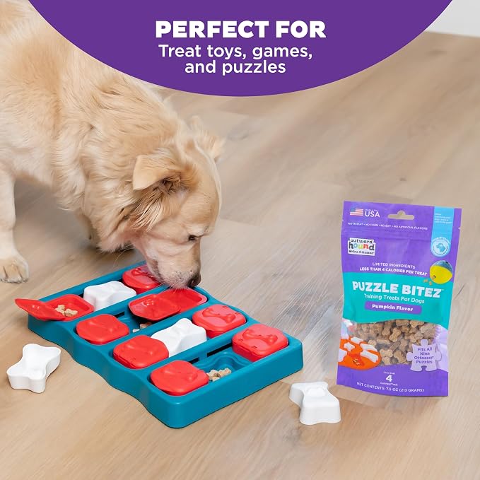 Outward Hound Nina Ottosson Puzzle Bitez Dog Treats, Pumpkin, 7.5 oz | USA Made, Healthy Bite-Sized Treats for Training Reward & Interactive Puzzle Toys, No Artificial Additives, Dogs & Puppies - Image 3