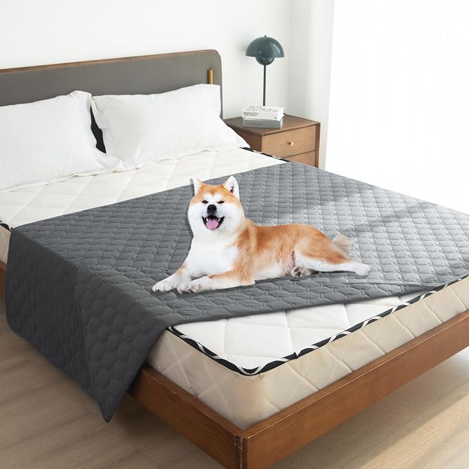 gogobunny 3X Stronger Waterproof Pet Blanket, Scratch Proof Furniture Protector for Dogs Cats, Reversible Cover 68x82 Inch, Dark Grey - Image 2