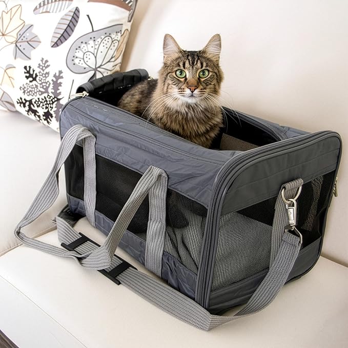 Sherpa Original Deluxe Travel Pet Carrier, Airline Approved & Guaranteed On Board - Charcoal Gray, Medium - Image 6