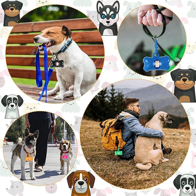 Arroyner 80 Pack Bone Shaped Poop Bag Dispenser Pet Waste Disposal Bag Dispenser (Random Color) - Image 6