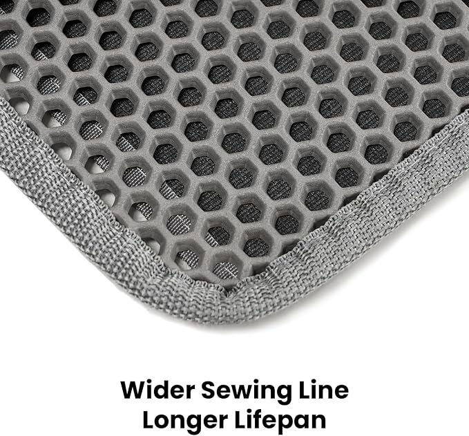 Cat Litter Mat, Upgrade Super Waterproof Back Layer Litter Box Mat, Non Slip, Durable, Soft on Paws Kitty Trapping Matt (27"x19", Gray) - Image 7