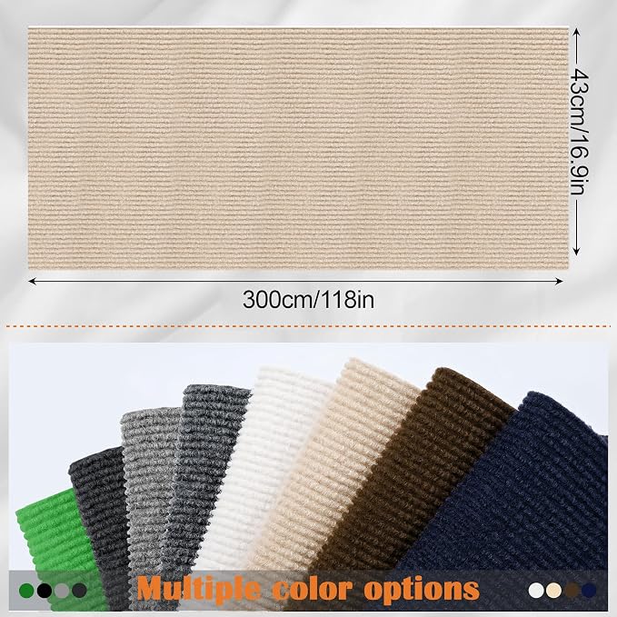 Cat Scratch Furniture Protector - 118" x 17" Trimmable Self-Adhesive Cats Claws Scratch Pads, DIY Cat Climbing Couch Protector for Scratch Post Cat Tree Replacement Indoor (Khaki) - Image 2